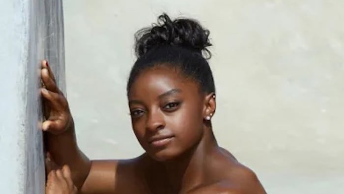 Simone Biles was photographed by James Macari in Houston.